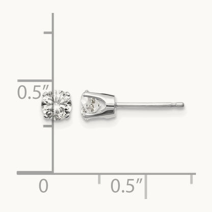 .60ct I2 K-L Diamond Stud Push-on Post Earrings, 14K White Gold