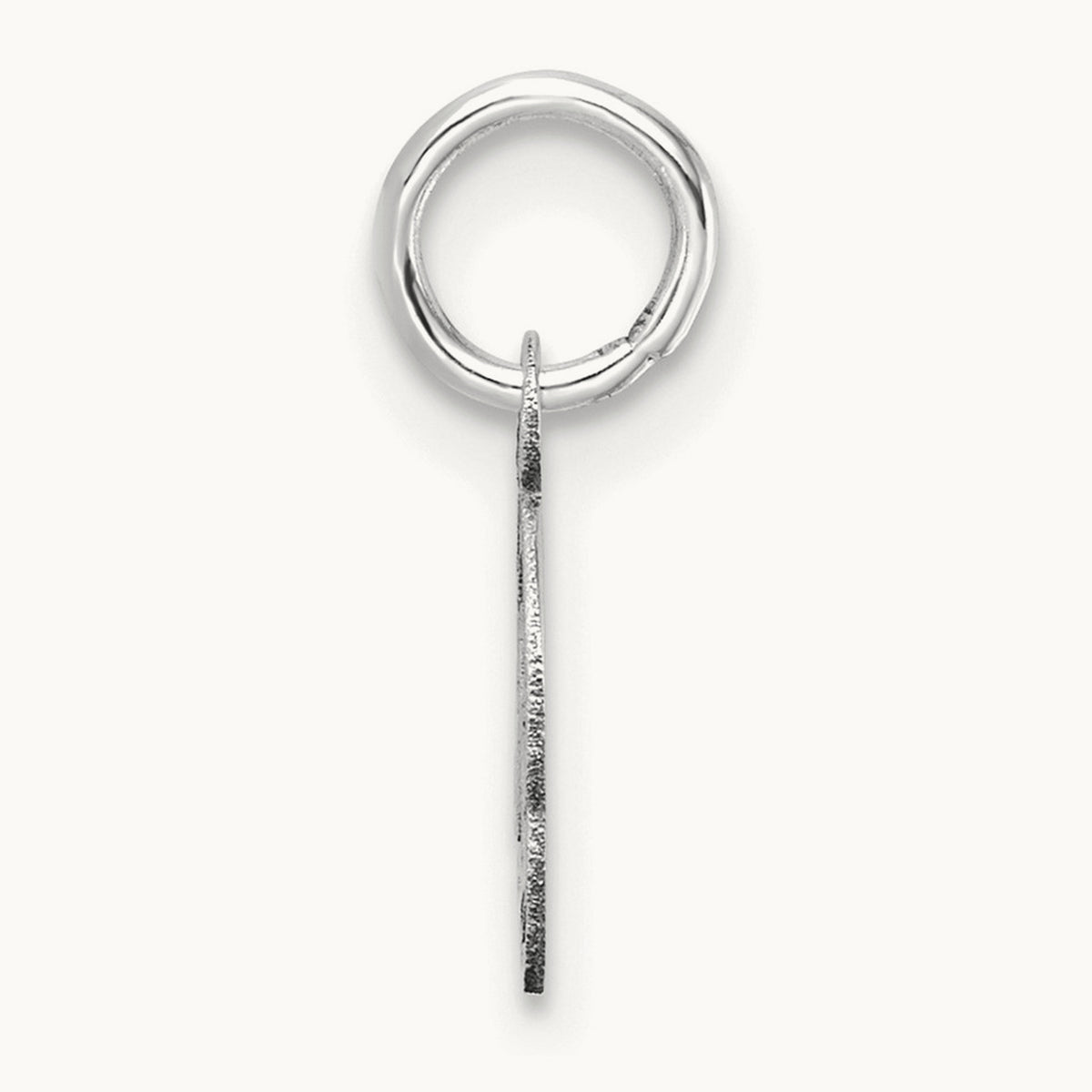 Uppercase Initial Charm — 14K White Gold, O