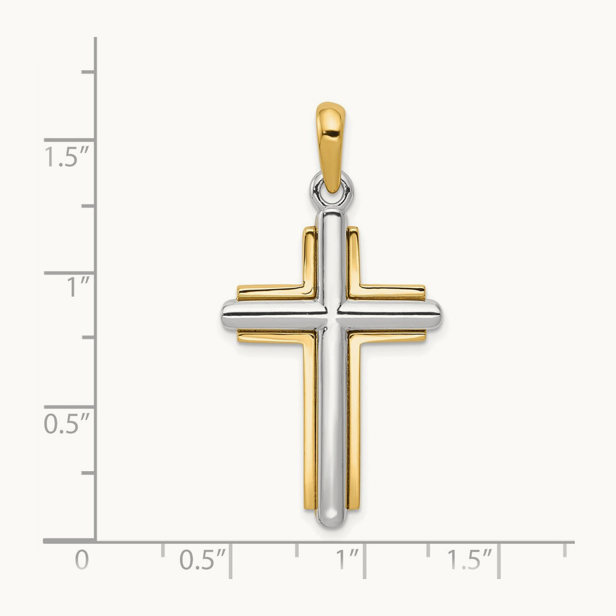 Cross Pendant, 14K Two-tone