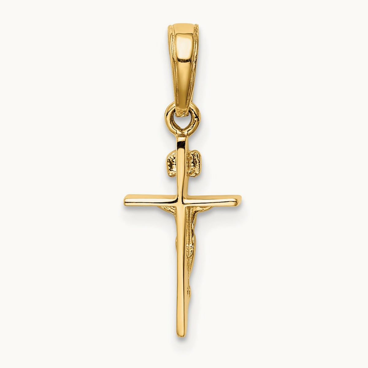 Small INRI Crucifix Pendant, 14K