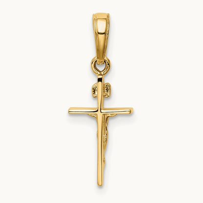 Small INRI Crucifix Pendant, 14K