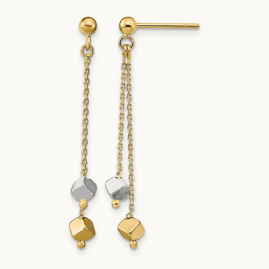 Polished Beaded Post Dangle Earrings — Leslie's — photo set