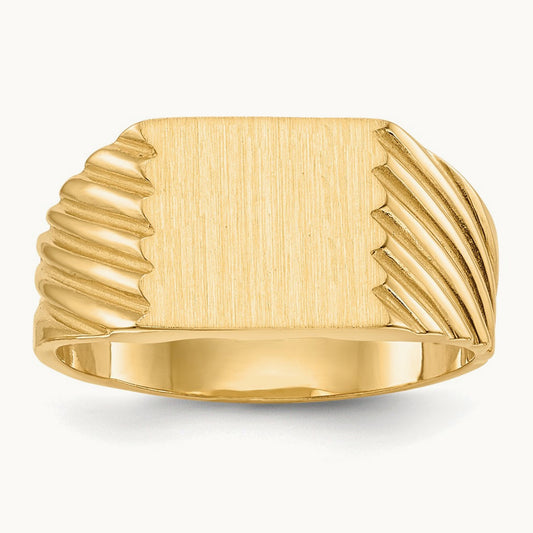 9.0x9. Closed Back Signet Ring, 0mm, 14K