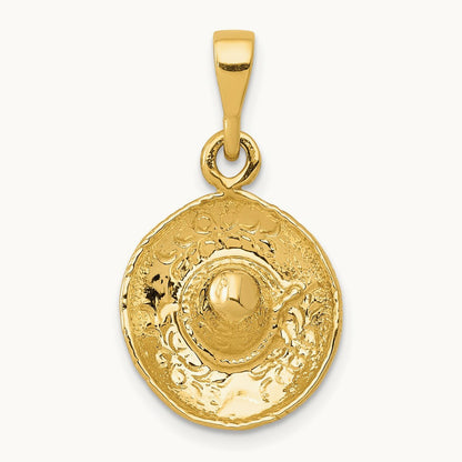 3D Sombrero Pendant, 14K