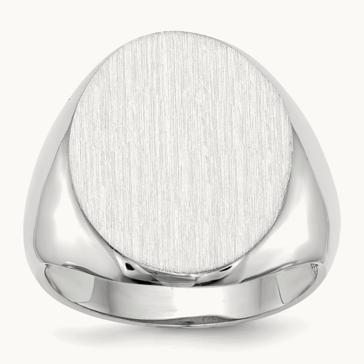 16.0x20. Open Back Signet Ring, 5mm, 14K White Gold