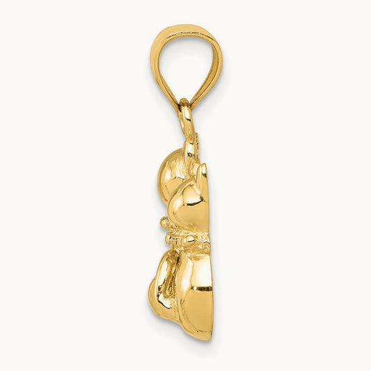 Cat Pendant, 14K