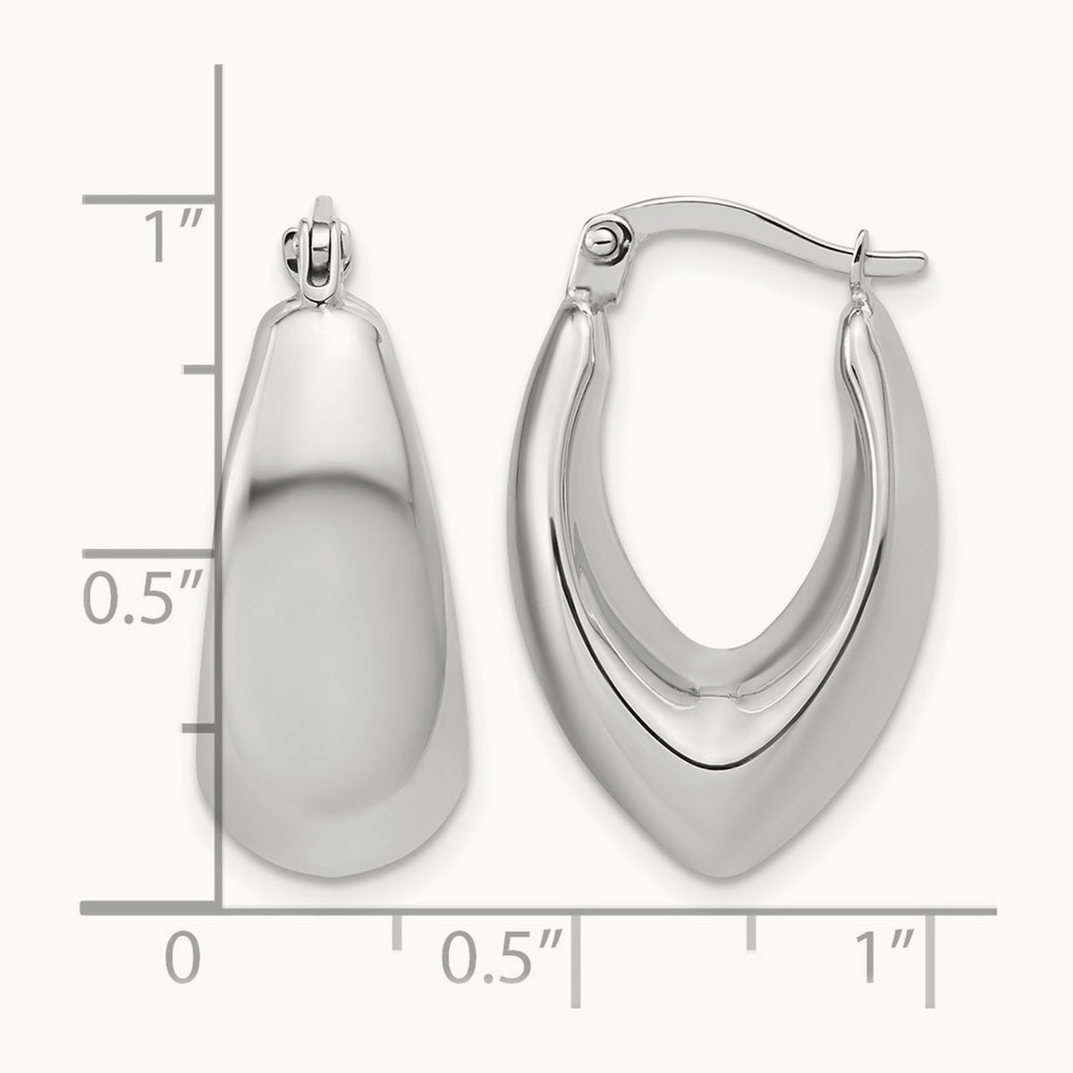 Polished Hoop Earrings, 24mm, 9.75mm wide — Leslie's in 14K White Gold