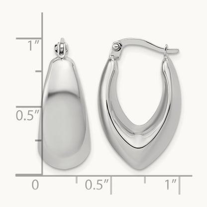Polished Hoop Earrings, 24mm, 9.75mm wide — Leslie's in 14K White Gold