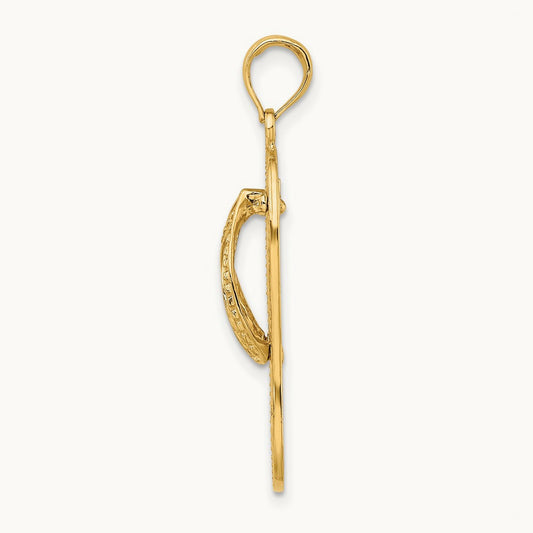 Multi Starfish Flip-Flop Charm, 14K