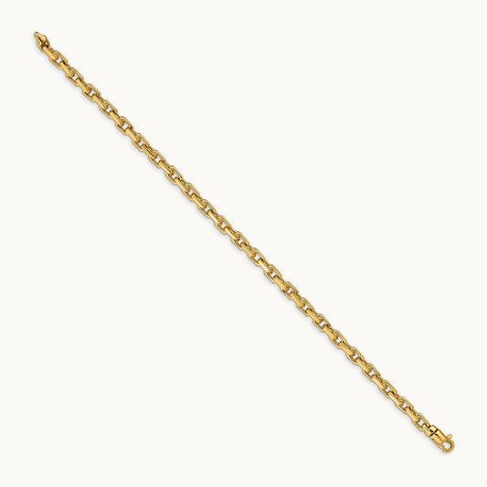 Hand-Polished Fancy Link Chain, 4.2mm, 14K