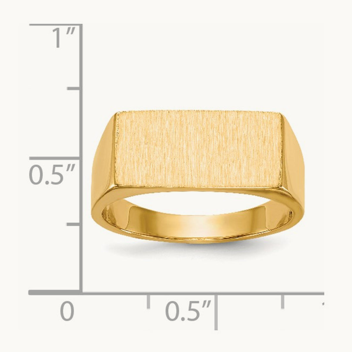 16.5x8. Closed Back Mens Signet Ring, 0mm, 14K