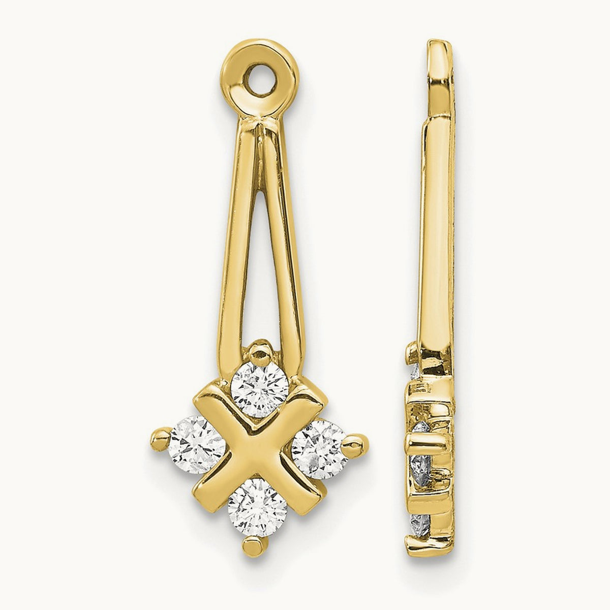 A Dangle Cluster Diamond Earring Jacket, 14K
