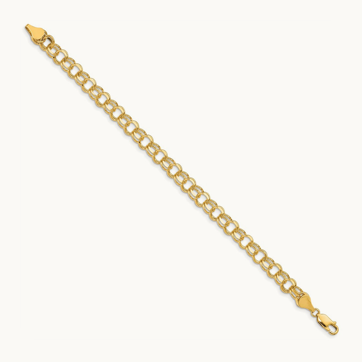 Double Link Charm Bracelet, 14K