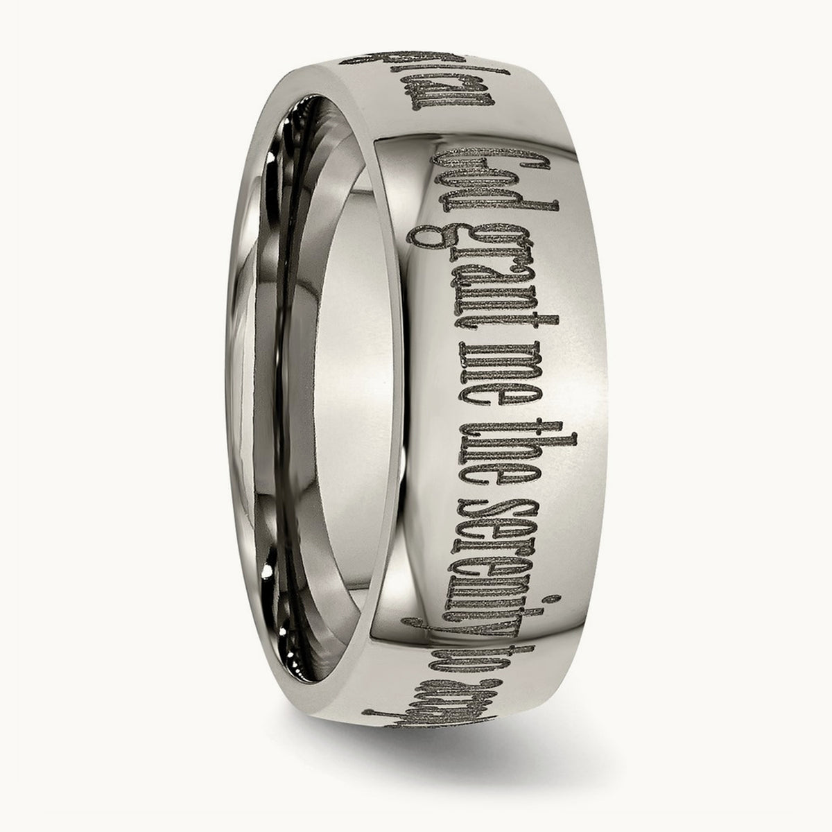 Polished Serenity Prayer Laser Design Band — photo set (2)