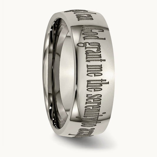 Polished Serenity Prayer Laser Design Band — photo set