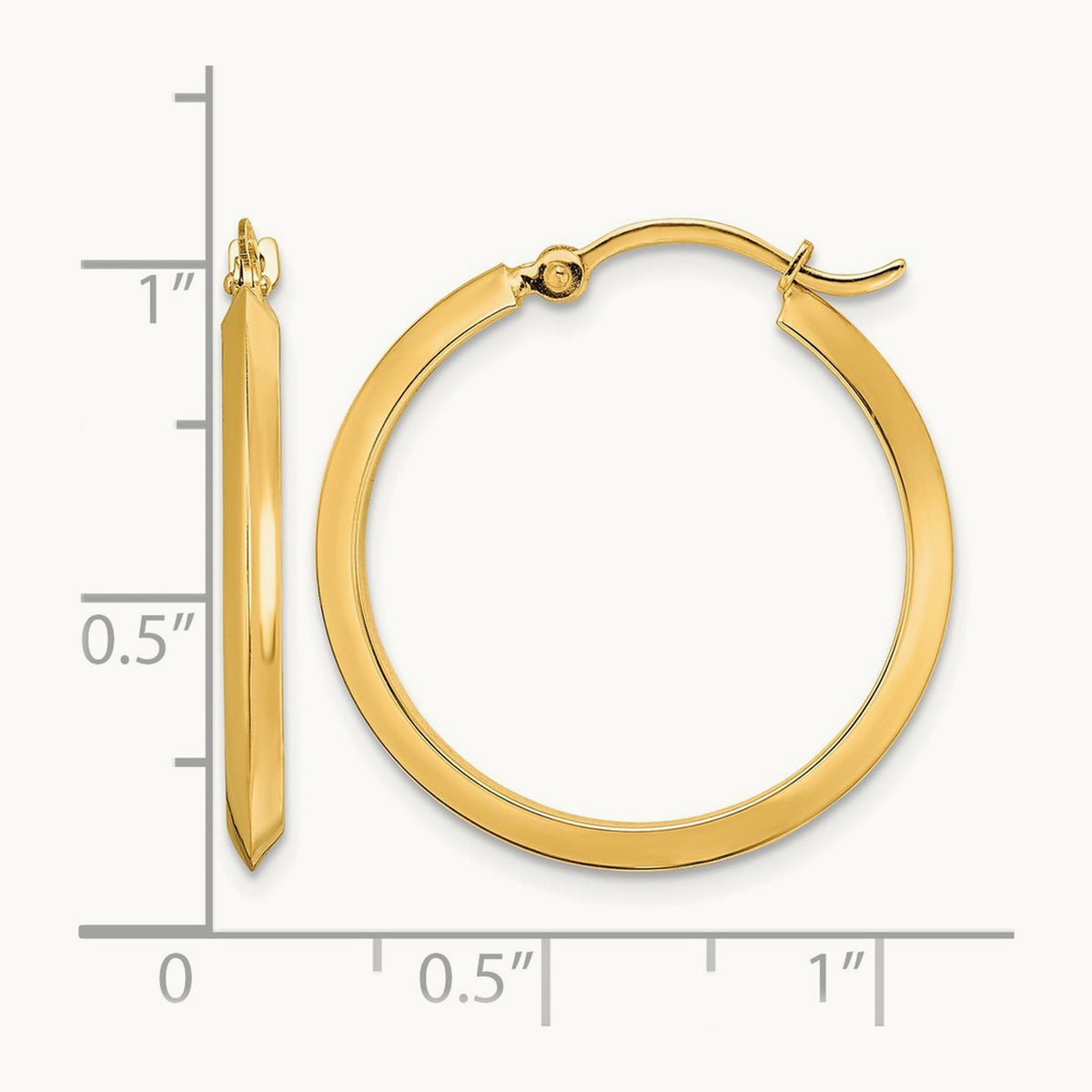 Polished Hoop Earrings — 14K Yellow Gold