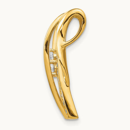 Fashion Curve Bar Chain Slide Pendant, 0.50 ct tw Lab-Grown Diamond