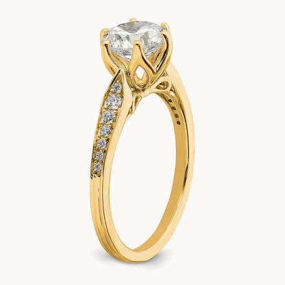 1 1/2ct Round Semi-Mount Engagement Dia Ring, 14K Gold