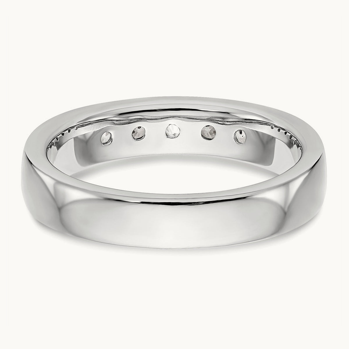 5-Stone Diamond Channel Band, 14K White Gold