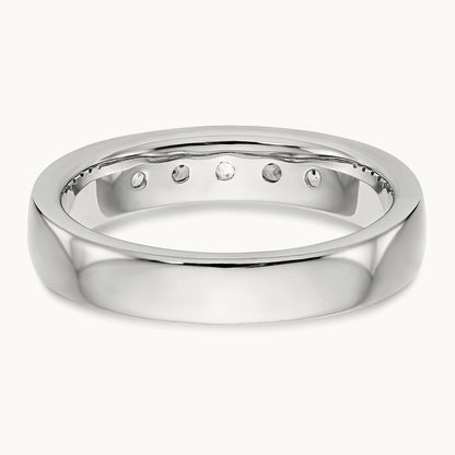 5-Stone Diamond Channel Band, 14K White Gold
