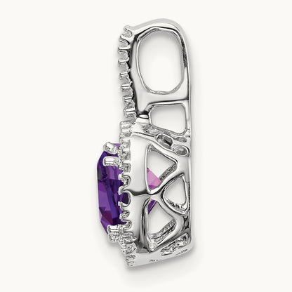Cushion Amethyst and Diamond Pendant — photo set
