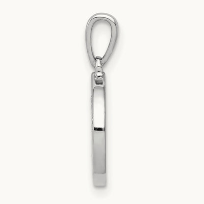 Diamond Paw Print in Circle Pendant, 14K White Gold