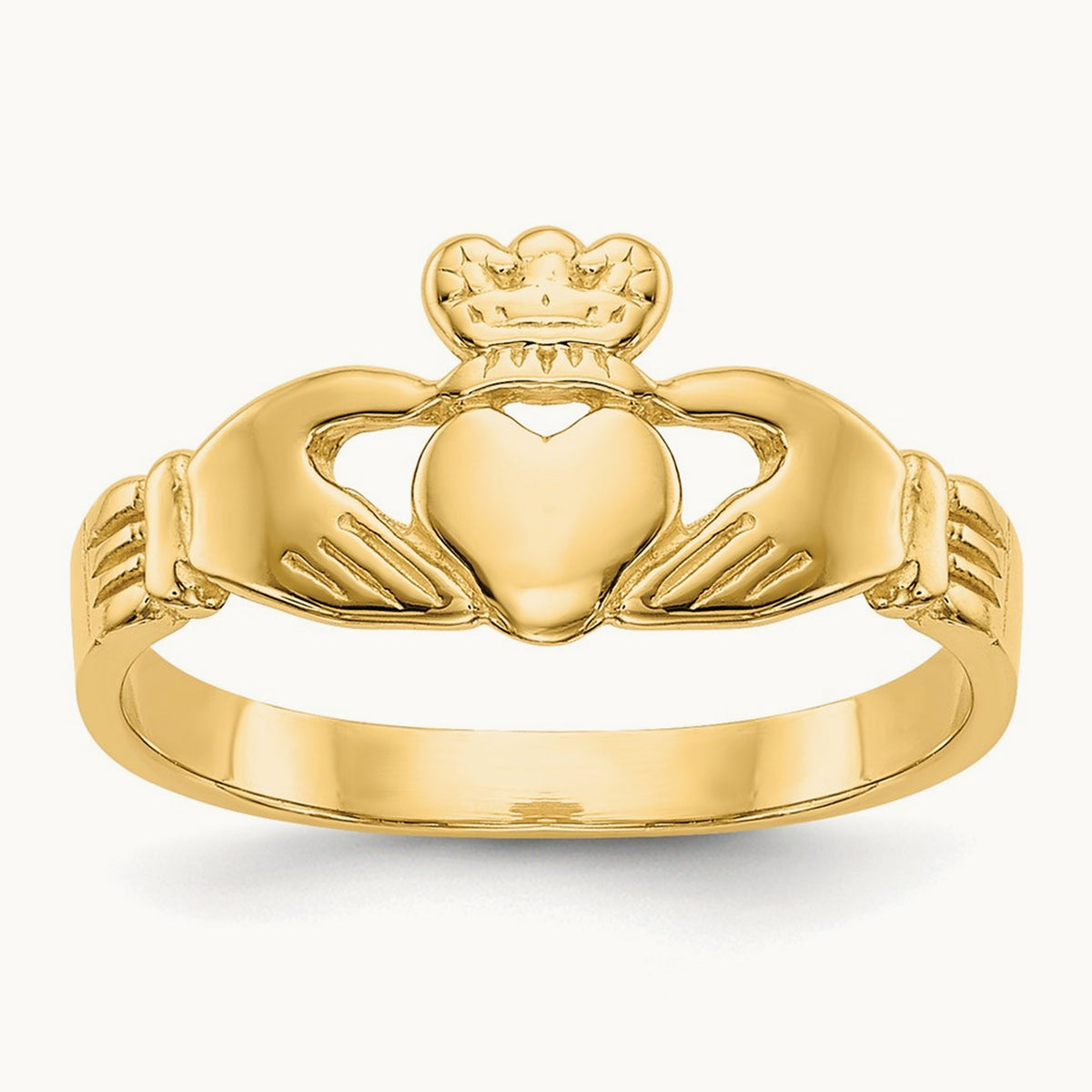 Baby Claddagh Ring — 14K Yellow Gold, 3
