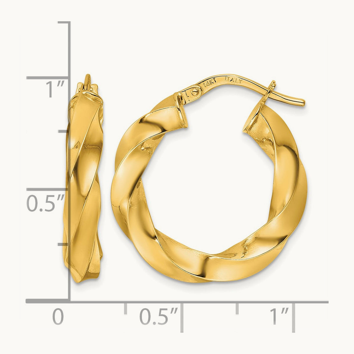 Polished Twisted Hoop Earrings — photo set
