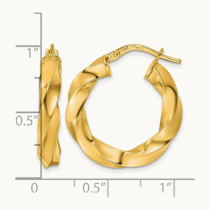 Polished Twisted Hoop Earrings — photo set