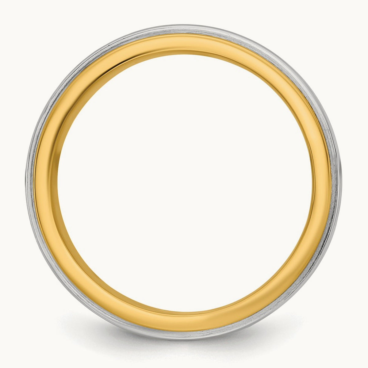 Y/W Double Banded Wedding Band, 6mm, 14K Two-tone