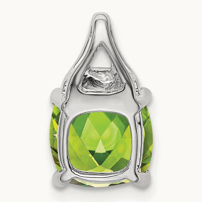 Cushion Peridot and Diamond Pendant — photo set