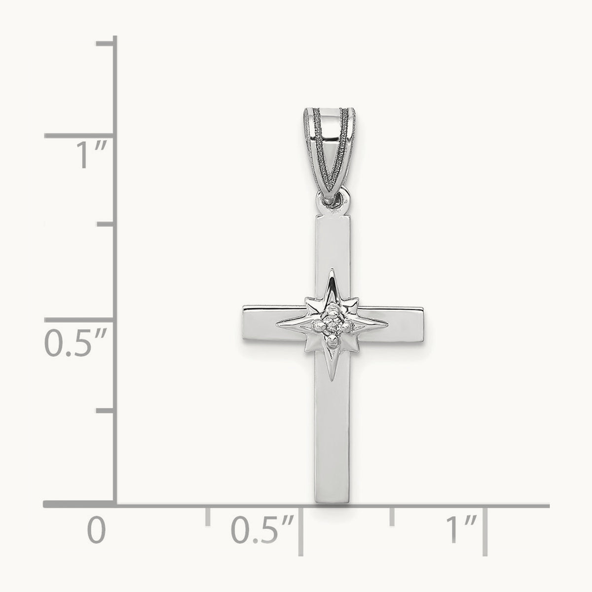 Diamond Cross Pendant — 14K White Gold