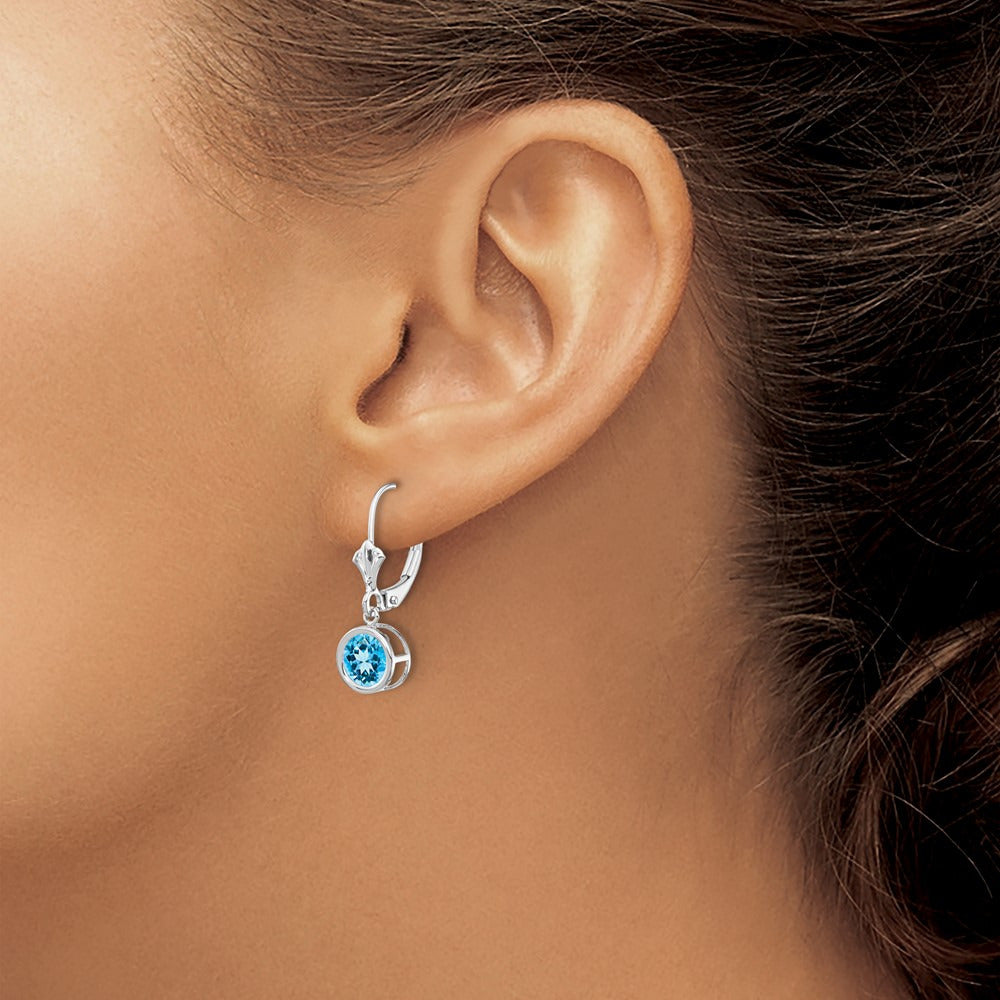Blue Topaz Leverback Earrings — photo set