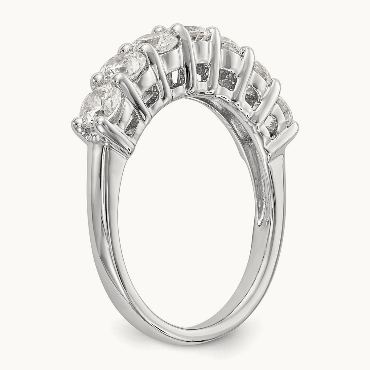 7-Stone Diamond Band, 14K White Gold