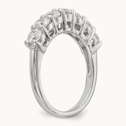 7-Stone Diamond Band, 14K White Gold