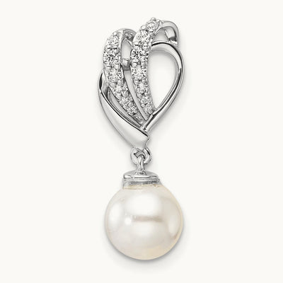 Polished Diamond and Pearl Chain Slide — photo set