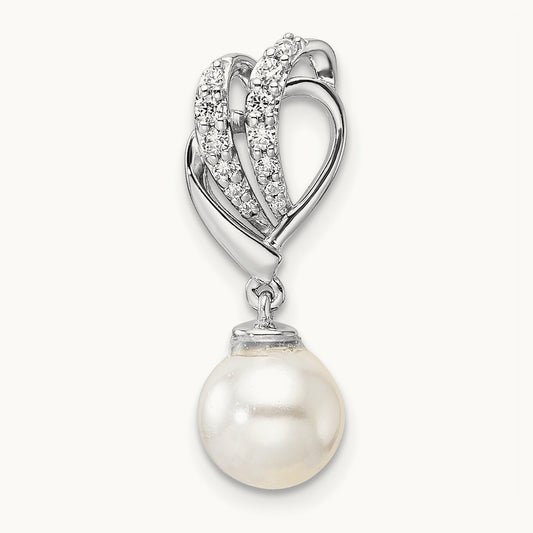 Polished Diamond and Pearl Chain Slide — photo set