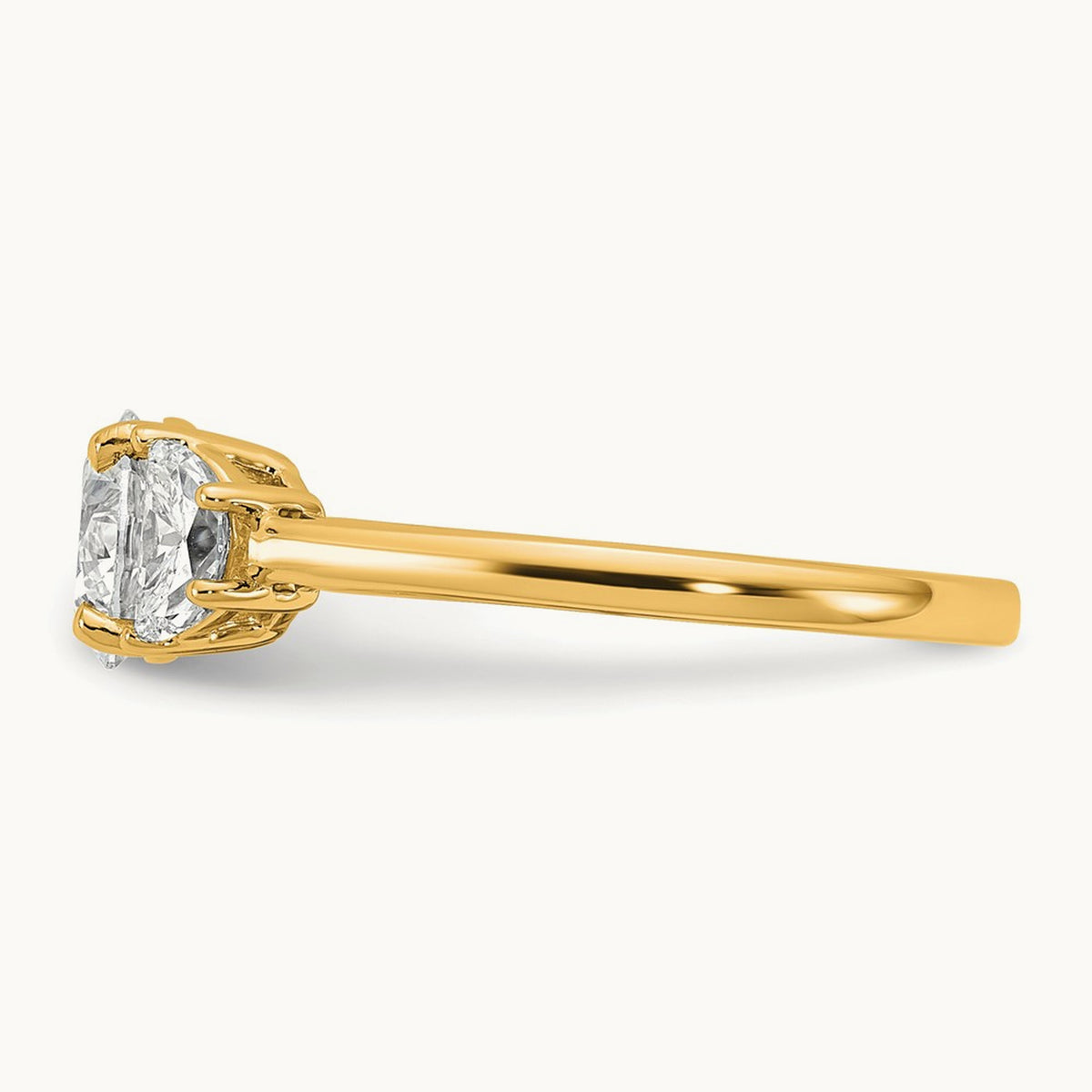 Round 3 Stone Engagement Ring, 1.25-4.00 ct tw Lab-Grown Diamond — 1 3/8 ct, 14K Yellow Gold