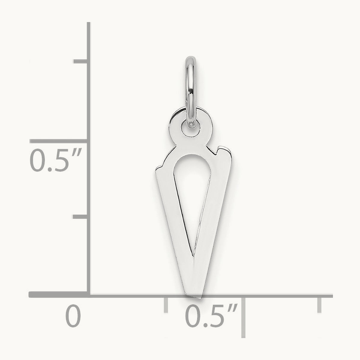 Slanted Block Initial Charm — 14K White Gold, V