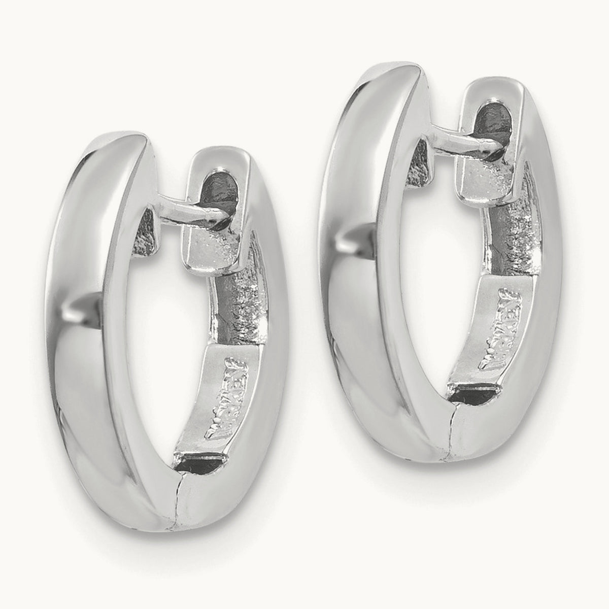Hinged Hoop Earrings, 14K White Gold