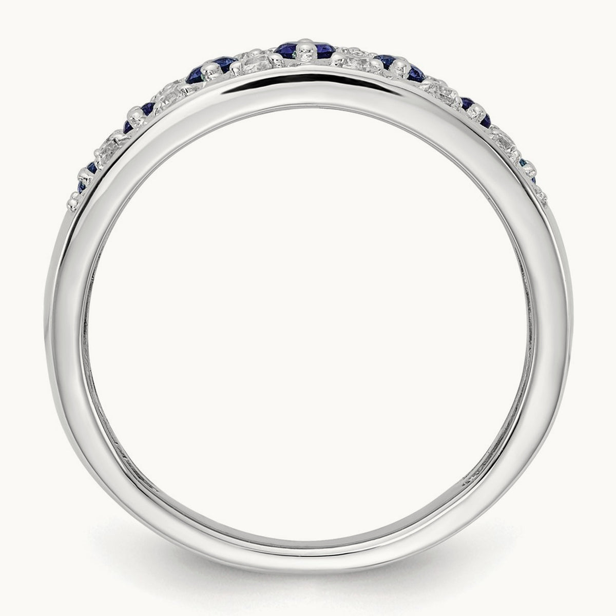Created Sapphire Ring, 0.20 ct tw Lab-Grown Diamond