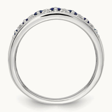 Created Sapphire Ring, 0.20 ct tw Lab-Grown Diamond