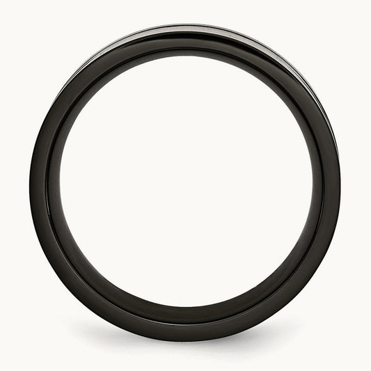 Polished Black IP-plated with Carbon Fiber Inlay Band — photo set
