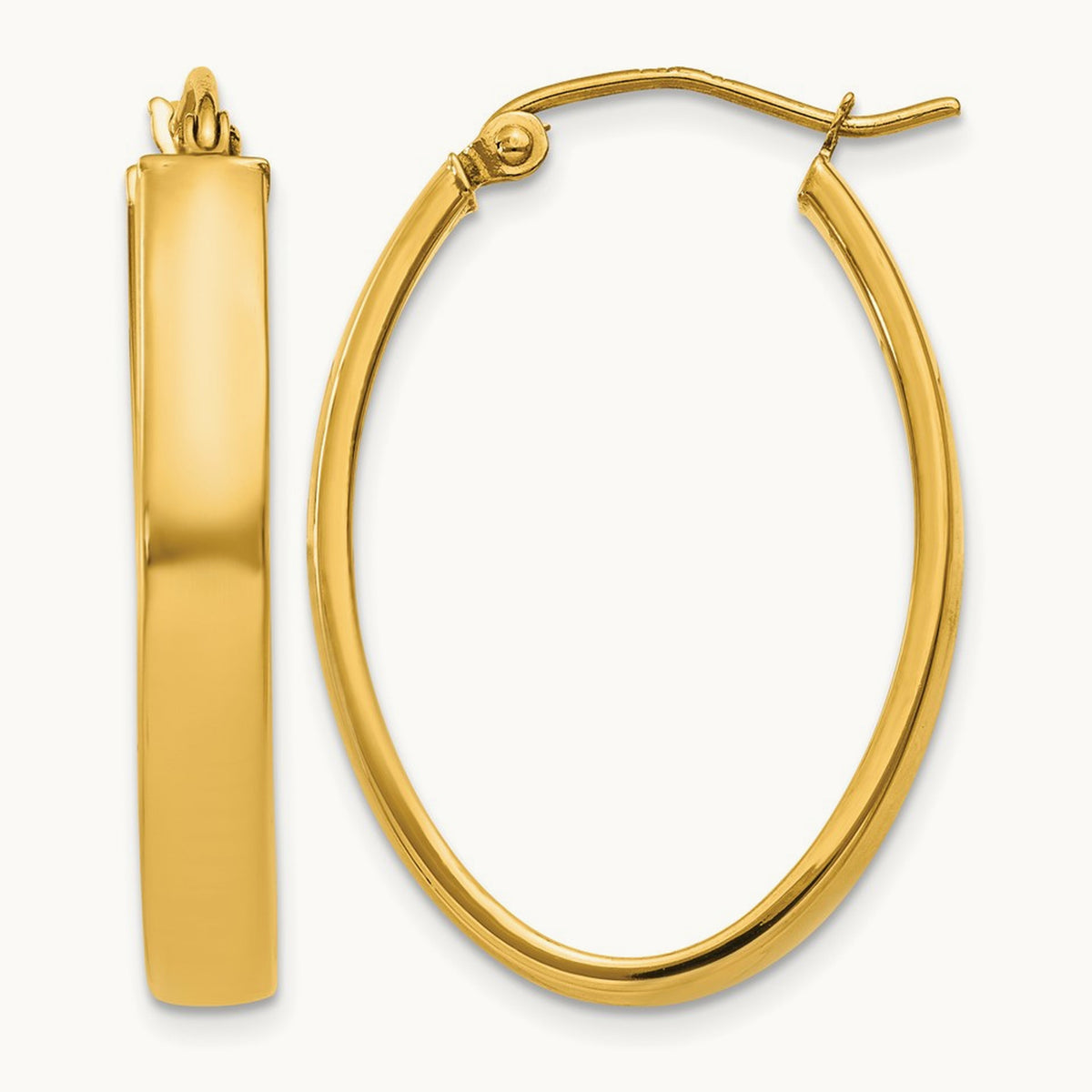 Lightweight Oval Hoop Earrings — 19.5mm