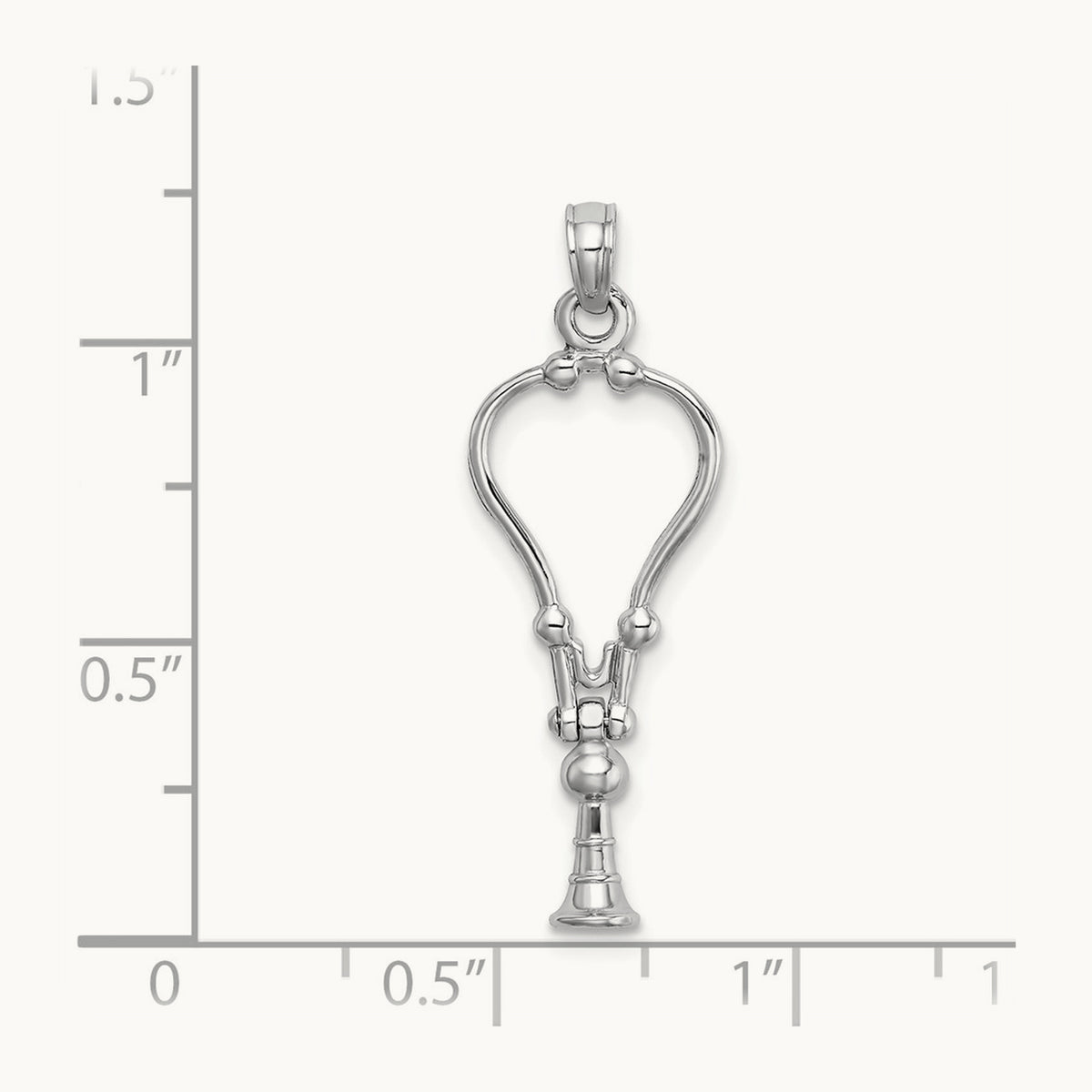 3-D Stethoscope Pendant — 14K White Gold