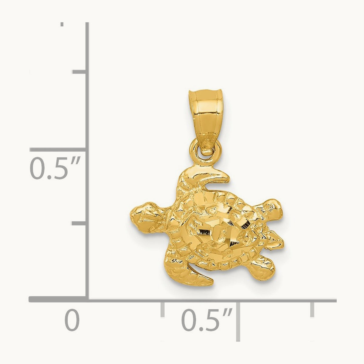 Turtle Pendant, 14K