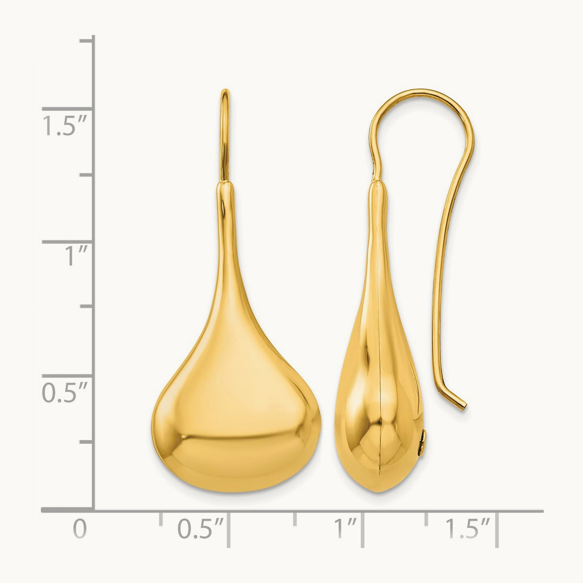 Polished Abstract Wire Earrings, 14K