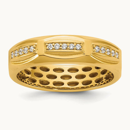 Setting: IB Goodman Men's Satin Diamond Ring Mounting, 14K Gold — 14K Yellow Gold