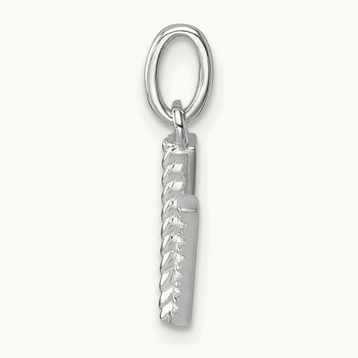 Twisted Diamond Charm — 14K White Gold, V