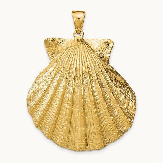 Scallop Shell Pendant, 14K